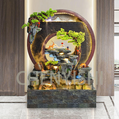 CHENYISHI Large Water Curtain Wall Flowing Water Screen Entrance Decoration Office Feng Shui Company Club Opening Decoration WaterFountain