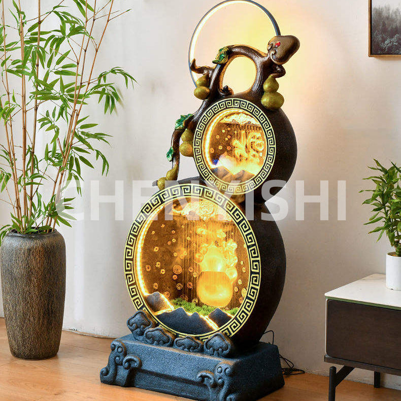 CHENYISHI Fengshui Ornaments New Chinese Style Rockery Flowing Water Fountain Living Room Office Entrance Balcony Courtyard Ornaments