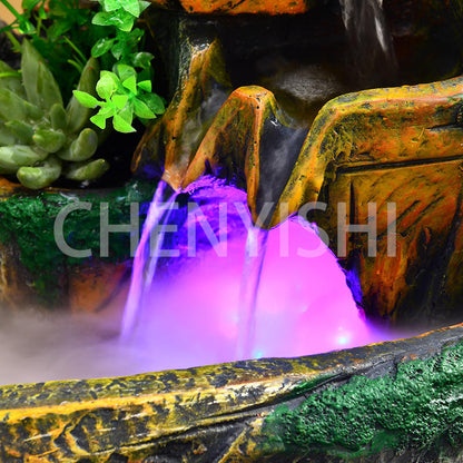 CHENYISHI Rockery Bonsai Living Room Indoor Landscape Fountain Flowing Water Wealth Ornaments Pastoral Fish Pond Gifts