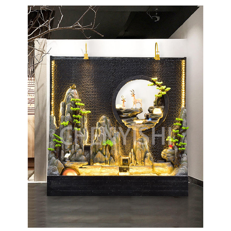CHENYISHI Large Water Curtain Wall Flowing Water Screen Partition Landscape Outdoor Courtyard Garden Yard Waterscape Home Decor