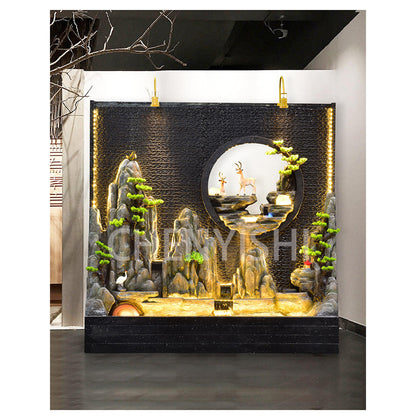 CHENYISHI Large Water Curtain Wall Flowing Water Screen Partition Landscape Outdoor Courtyard Garden Yard Waterscape Home Decor