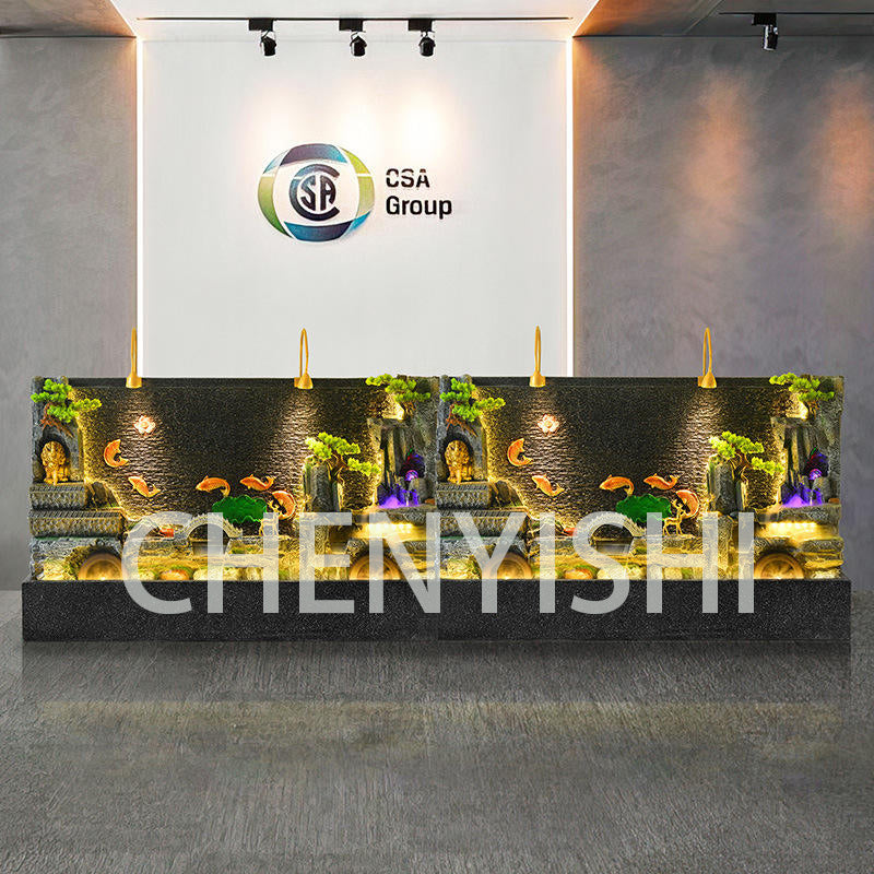 CHENYISHI Large New Chinese Flowing Water Screen Floor-to-ceiling Water Curtain Wall Gift Courtyard Club Decoration Garden Fountain