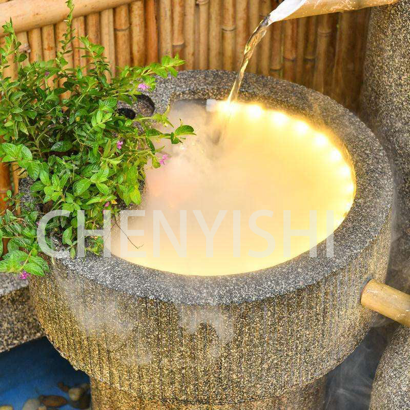 CHENYISHI Feng Shui Wheel Courtyard Rockery Flowing Water Landscape Fountain Ornaments Balcony Fish Pond Landscaping Zen Garden