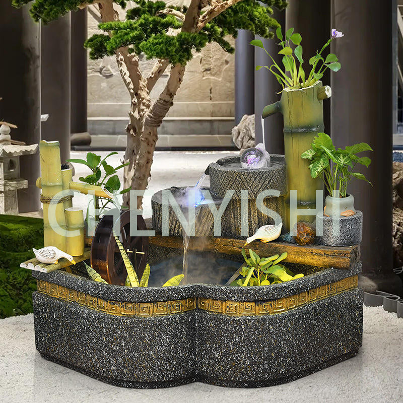 CHENYISHI Rockery Flowing Water Fountain Fish Pond Circulating Water Living Room Balcony Fish Tank Courtyard Fish Pond Company Hotel Decor
