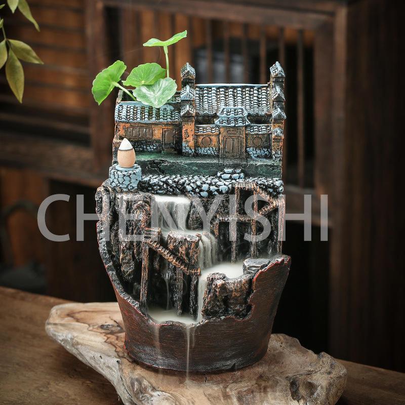 CHENYISHI Rockery Water Backflow Incense Burner Ceramic Incense Burner Smoke Viewing Home Accessories Creative Incense Ornaments
