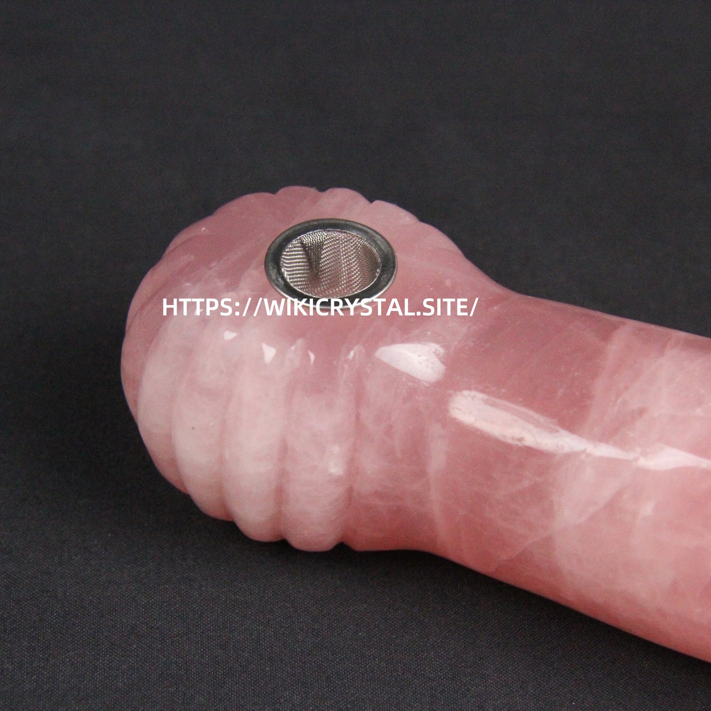 Tubo para pene de cristal de cuarzo rosa
