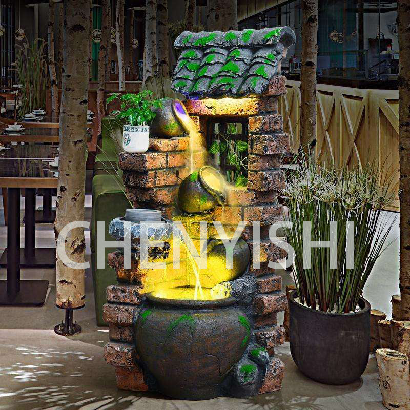 CHENYISHI Outdoor Courtyard Garden Rockery Flowing Water Fountain Ornaments Home Indoor Living Room Balcony Terrace Water Landscape Decor