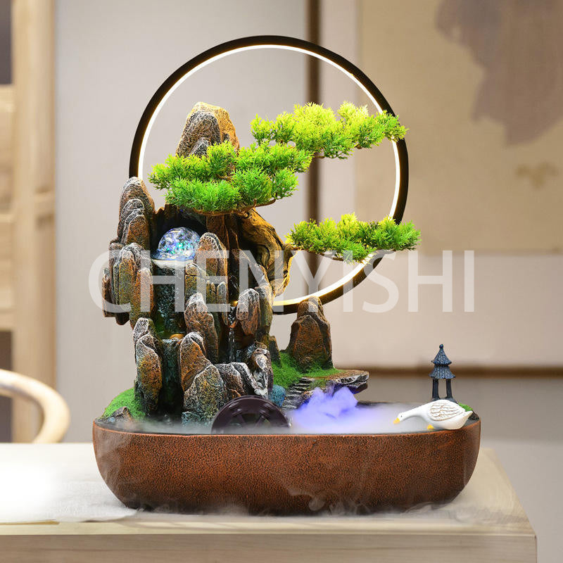 CHENYISHI Wholesale Flowing Water Fountain Rockery Waterscape Ornaments Circulating Water Office Wealth Decoration Housewarming Gift