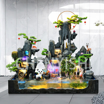 CHENYISHI Large Rockery Flowing Water Floor-to-ceiling Fountain Indoor Entrance Living Room Fortune-making Courtyard Garden Fish Tank