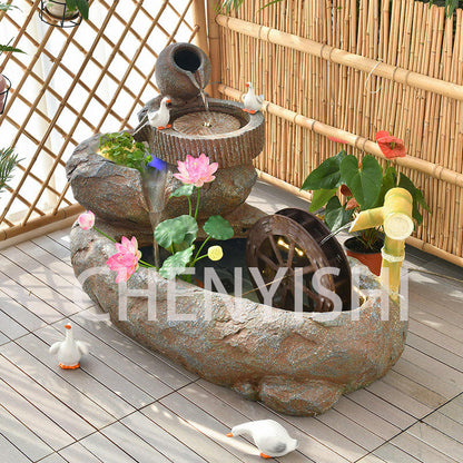 CHENYISHI Pastoral Flowing Water Ornaments Circulating Water Courtyard Balcony Clubhouse Decorations Rockery Water Fountain Landscape