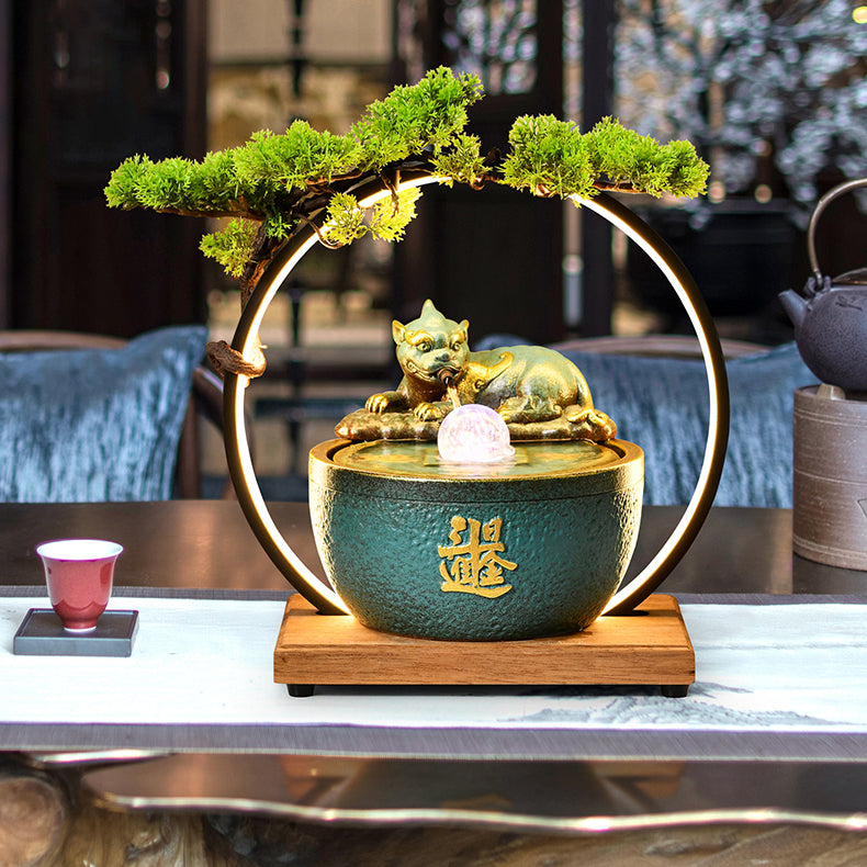 CHENYISHI Pixiu Lucky Ornaments Cornucopia Office Store Humidifier Flowing Water Feng Shui Wheel Opening Gift Flowing Ball Lucky Ornament