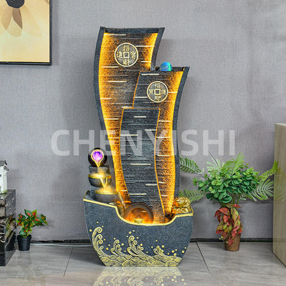 CHENYISHI Flowing Water Fortune Ornaments Circulating Fountain Feng Shui Wheel Living Room Furnishings Balcony Indoor Fountain