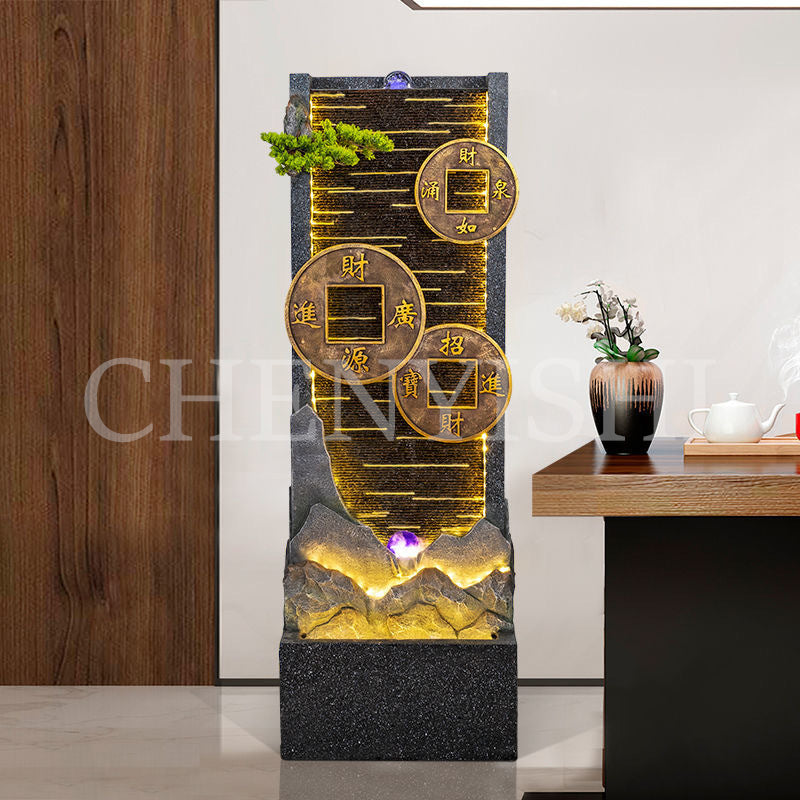 Chinese style flowing water fountain attracts wealth