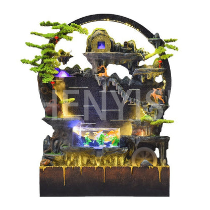 Water curtain wall flowing water wall screen fish tank fountain ornaments