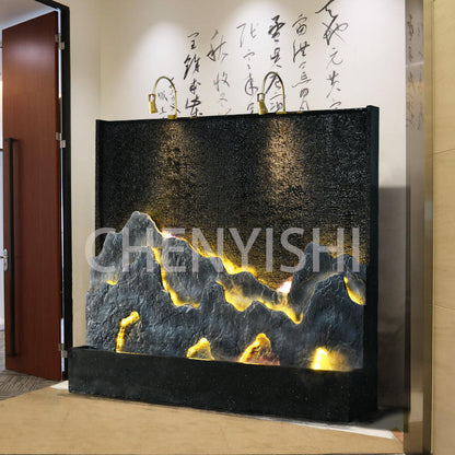 CHENYISHI Large Rockery Flowing Water Fountain Water Curtain Wall Partition Screen Courtyard Fish Pond Hotel Fortune-making Ornament