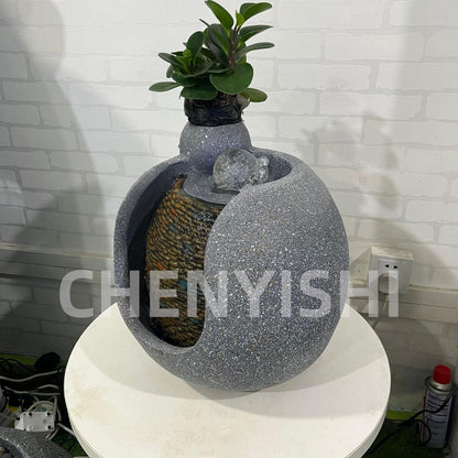 CHENYISHI Modern Simple Home Office Desk Circulating Water Stone Mortar Fish Tank Running Water Ornaments Bonsai Decoration
