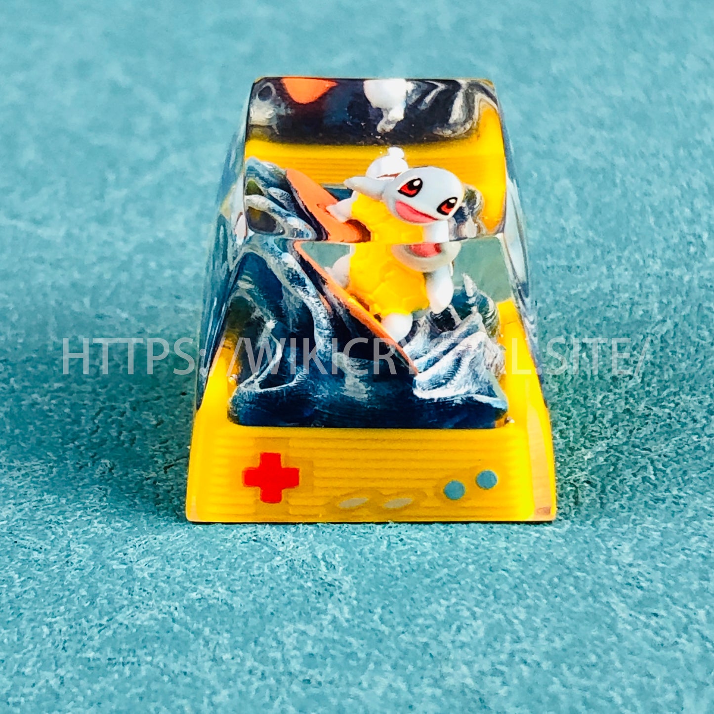 Pokemon Squirtle Custom 1U Keycap Pokemon Keycap Liquidate Keycap Artisan Keycap Anime Cherry MX Keycap, Yellow Keycap