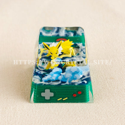 Pokemon Jolteon Custom 1U Keycaps Pokemon Keycap Liquidate keycap Artisan Keycap Anime Cherry MX Keycaps