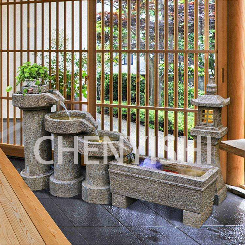 CHENYISHI Courtyard Stone Mill Alpine Water Fountain Ornaments Roof Balcony Garden Decoration Fish Pond Rockery Landscape Decor