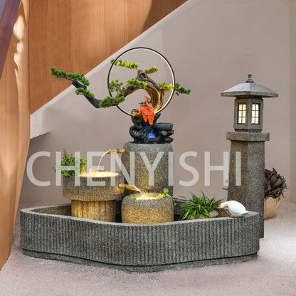 CHENYISHI Feng Shui Wheel Courtyard Rockery Flowing Water Landscape Fountain Ornaments Balcony Fish Pond Landscaping Zen Garden