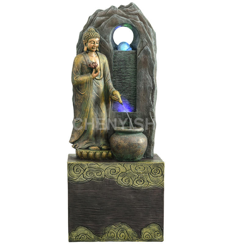 CHENYISHI Southeast Asian Buddha Statue Flowing Water Ornaments Living Room Tea Room Fountain Humidifier Club Office Zen Money-making