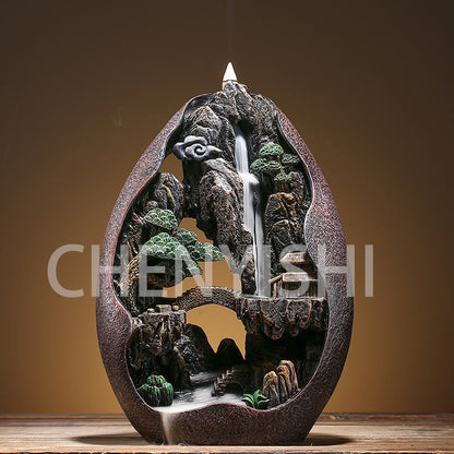 CHENYISHI Rockery Water Backflow Incense Burner Ceramic Incense Burner Smoke Viewing Home Accessories Creative Incense Ornaments