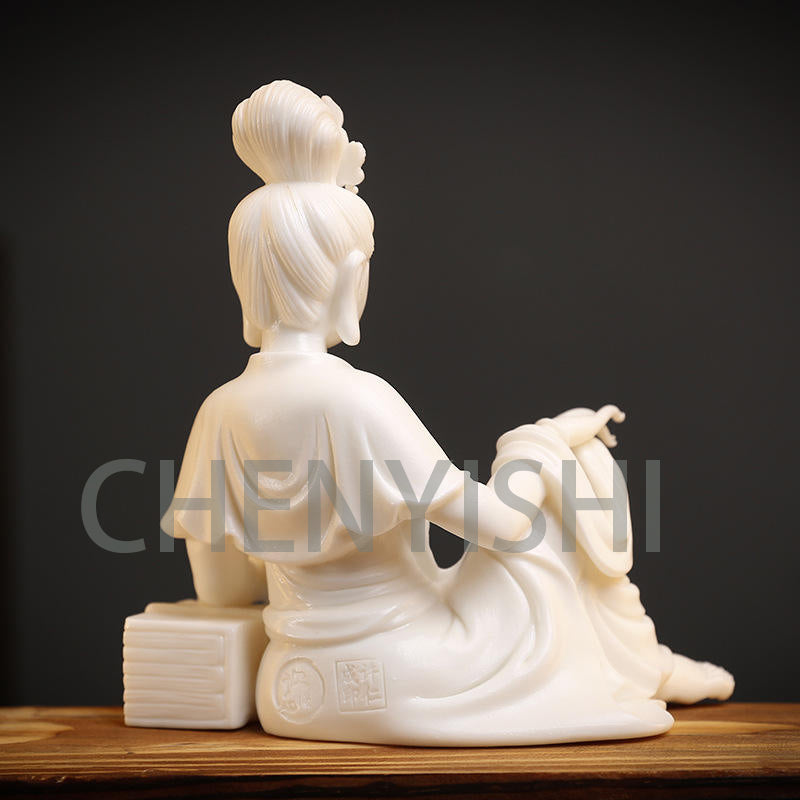 CHENYISHI Creative White Porcelain Guanyin Buddha Statue Zen Home Tea Room Decorations Aromatherapy Furnace Backflow Incense Burner Lamp