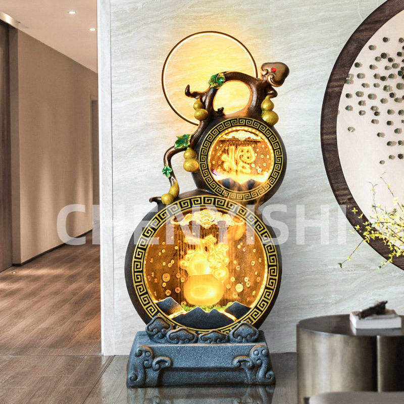 CHENYISHI Fengshui Ornaments New Chinese Style Rockery Flowing Water Fountain Living Room Office Entrance Balcony Courtyard Ornaments