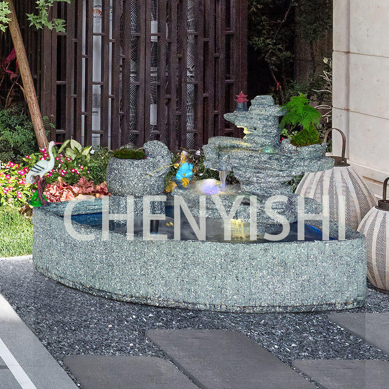 CHENYISHI Large Rockery Flowing Water Fountain Ornaments Villa Courtyard Fish Pond Outdoor Garden Balcony Corner Fish Tank Decoration