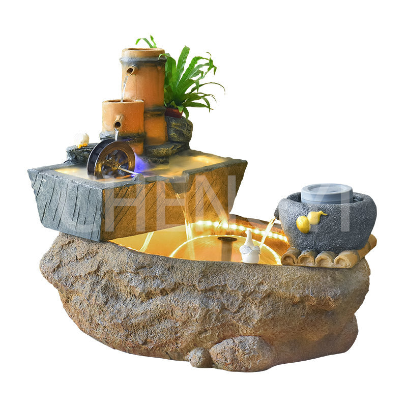 Pastoral flowing water landscape