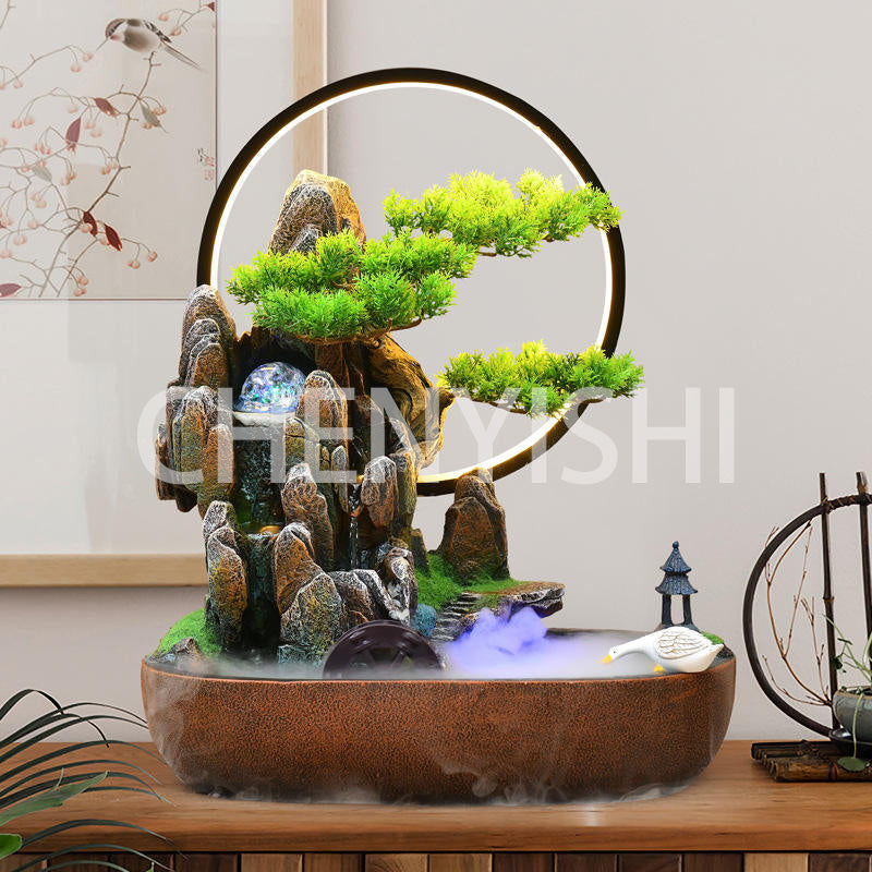 CHENYISHI Wholesale Flowing Water Fountain Rockery Waterscape Ornaments Circulating Water Office Wealth Decoration Housewarming Gift