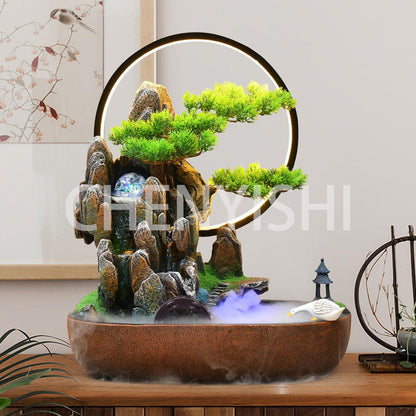 CHENYISHI Wholesale Flowing Water Fountain Rockery Waterscape Ornaments Circulating Water Office Wealth Decoration Housewarming Gift
