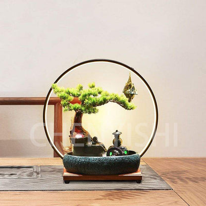 CHENYISHIRockery fountain Flowing Water Ornaments Circulating Water Feature Office Living Room Basin landscape Feng Shui Fortune