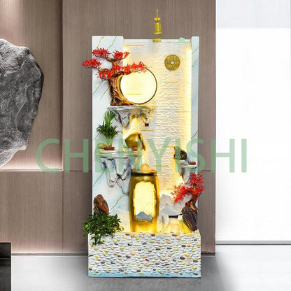 CHENYISHI White Rockery Flowing Water Fountain Living Room Entrance Screen Partition Water Curtain Wall Entry Garden Courtyard Fountain