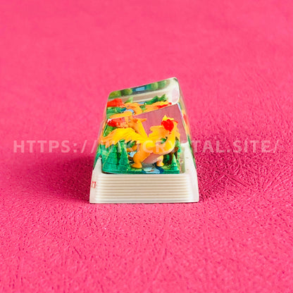 Pokémon Charizard custom 1U keycap Pokemon keycap liquefied keycap artisan keycap anime cherry MX keycap yellow keycap
