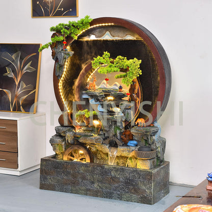 CHENYISHI Large Water Curtain Wall Flowing Water Screen Entrance Decoration Office Feng Shui Company Club Opening Decoration WaterFountain