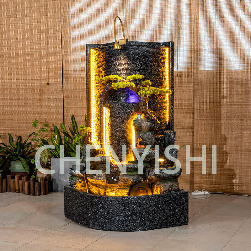 CHENYISHI Water Curtain Wall Flowing Water Entrance Screen Rockery Fountain Outdoor Garden Courtyard Landscaping Fish Pond
