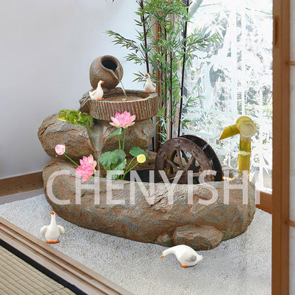CHENYISHI Pastoral Flowing Water Ornaments Circulating Water Courtyard Balcony Clubhouse Decorations Rockery Water Fountain Landscape