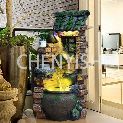CHENYISHI Outdoor Courtyard Garden Rockery Flowing Water Fountain Ornaments Home Indoor Living Room Balcony Terrace Water Landscape Decor