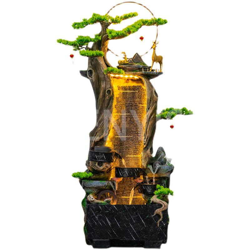 Large floor-to-ceiling rockery fountain