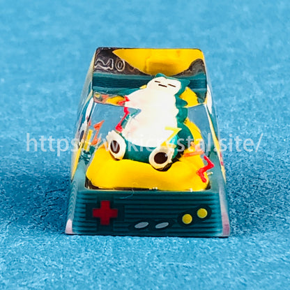 Snorlax Custom 1U Pokemon Keycap, Liquidate Artisan Anime Cherry MX Keycaps