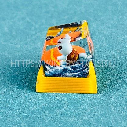 Pokemon Squirtle Custom 1U Keycap Pokemon Keycap Liquidate Keycap Artisan Keycap Anime Cherry MX Keycap, Yellow Keycap