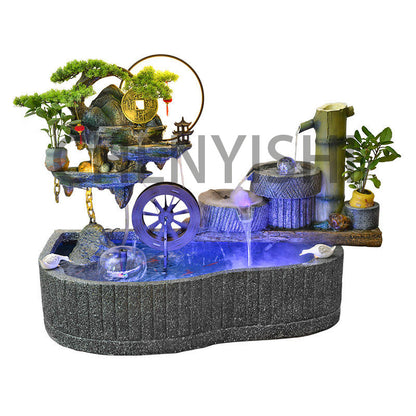 CHENYISHI Rockery Flowing Water Fountain Fish Pond Circulating Water Living Room Balcony Fish Tank Courtyard Fish Pond Company Hotel Decor