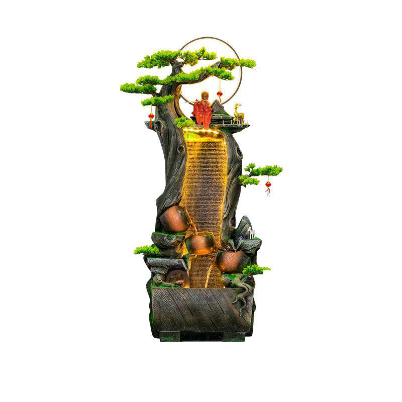 Large floor-to-ceiling rockery fountain