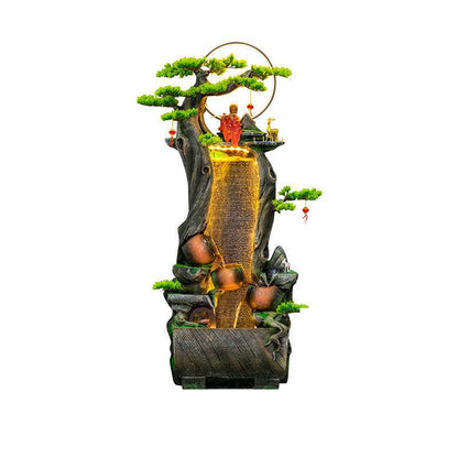 Large floor-to-ceiling rockery fountain