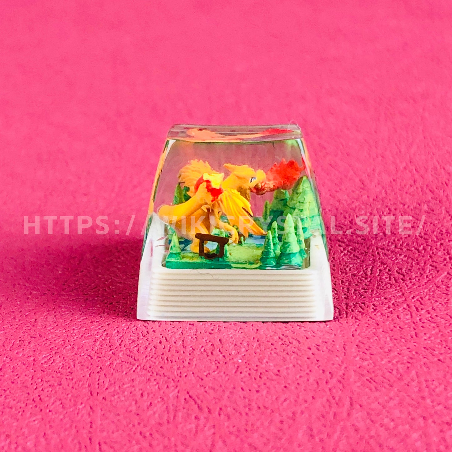 Pokémon Charizard custom 1U keycap Pokemon keycap liquefied keycap artisan keycap anime cherry MX keycap yellow keycap