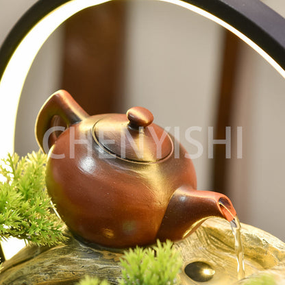 CHENYISHI Rockery Flowing Water To Make Money Alpine Waterwheel Circulating Water Office Living Room Decoration Fengshui Ornaments