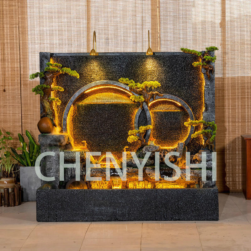 CHENYISHI Water Curtain Wall Flowing Water Entrance Screen Rockery Fountain Outdoor Garden Courtyard Landscaping Fish Pond