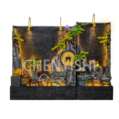 CHENYISHI Water Curtain Wall Rockery Flowing Water Fountain Landscape Water Feature Wall Wealth-promoting Ornaments Home Decor