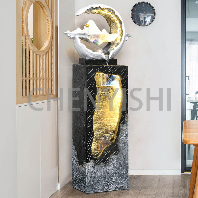 CHENYISHI New Chinese-style Flowing Water Fountain Ornaments Circulating Water Floor-to-ceiling Living Room Interior Decor